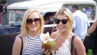 Two festival-goers at Foodies Festival
