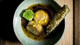 Chashu pork belly, udon king oyster, ramen sauce