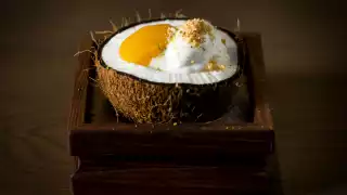 Japanese rice, coconut, mango