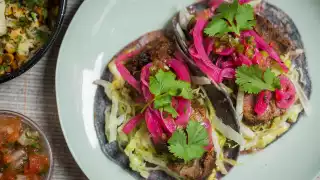 Steak tacos at Corazón