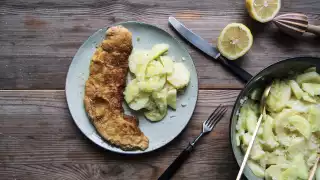 Schnitzel with Swabian potato salad