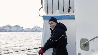 Michel Roux Jr on board the Skrei fishing boat