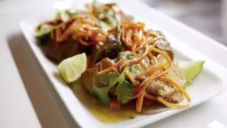 Glyn Purnell and Luke Tipping's curried Skrei with picked carrots