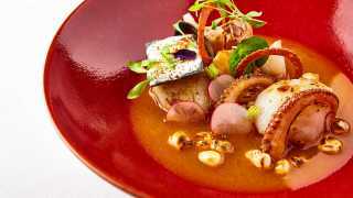 seafood and lobster pozole at Ella Canta, Martha Ortiz's new restaurant at the InterContinental Park Lane