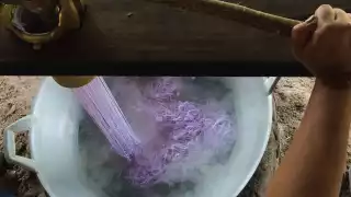 Kanom Jeen noodles being made at the Arts for Life Center