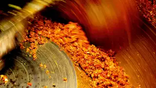 A mixer gets to work on curry paste in Trang