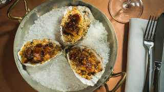 Roasted oysters with bone marrow at Hawksmoor