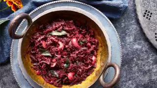 Beetroot and coconut curry by Mina Manek