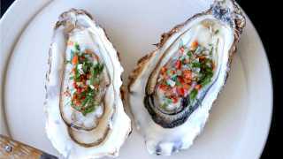 Morecambe Bay oysters with chilli vinegar at Westerns Laundry