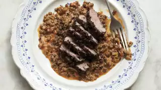 Emma Spitzer's seared duck with spiced lentils. Photography by Claire Winfield