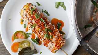 Corn on the cob from Club Mexicana, the vegan kitchen currently in residence at Pamela in Dalston