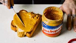 Jackpot Motherfucking Peanut Butter spread over toast