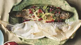 Make Tiko Tuskadze's Georgian trout with pomegranate; photograph by Yuki Sugiura