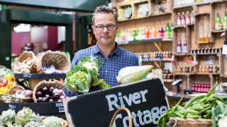 Hugh Fearnley-Whittingstall at Borough Market. Photograph by Claire Menary