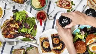 Rubbies in the Rubble summery picnic spread and condiments Rubbies in the Rubble summery picnic spread and condiments