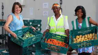 Volunteers at food-waste charity FareShare