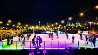 Skylight ice skating rink