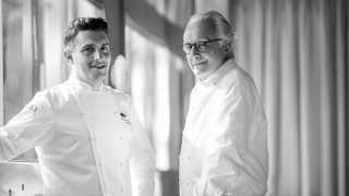 Alain Ducasse with executive chef Jean-Philippe Blondet