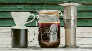 Different types of filter and drip coffee