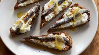 Stracciatella,lemons and anchovy from Palentino, Clerkenwell