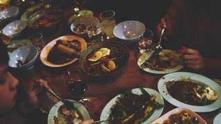 A table of dishes, served feasting-style, at Smoking Goat Shoreditch