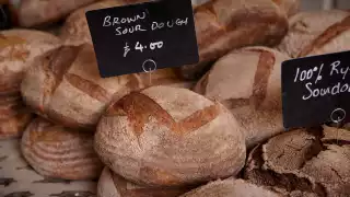 Brown sourdough from St. John's Bakery, Druids Street