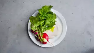 Cod roe and radishes from the Garden Café