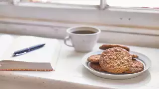 Peanut butter and cacao nib cookies