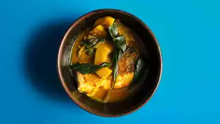 Sour turmeric curry of hake from Kiln