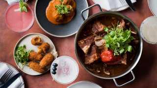 Prawn croquettes and pork adobo at Andina Notting Hill