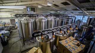 The brewery at Mondo Brewing Company in South West London