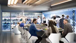 An artist's rendering of an executive box at The Tottenham Hotspur Stadium