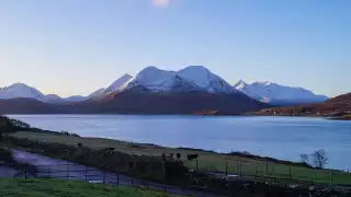 View of snowy Skye