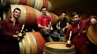 Residents in the ageing cellar, San Patrignano, Italy