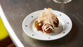 Salt cod takoyaki