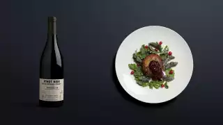 Berry Bros. & Rudd Santa Barbara Pinot Noir 2015 with bubble and squeak