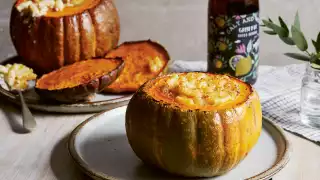 Melissa Cole's cheesy pasta pumpkin bowls