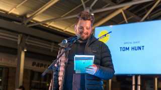 The Foodism 100 awards night 2019: guest speaker Tom Hunt addresses the crowd
