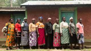 Female coffee farmers at the Kabnge'tuny cooperative in Kenya