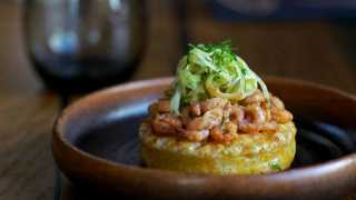 Potted shrimp crumpet from Cornerstone