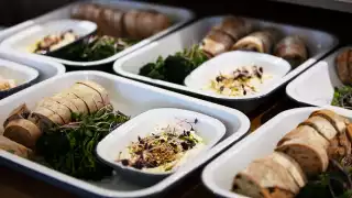 Bread from Common, charred broccoli and lemon-scented labneh