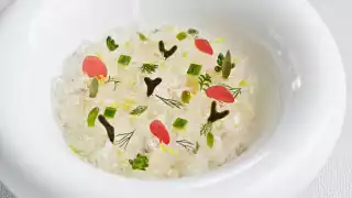 Crab and elderflower jelly