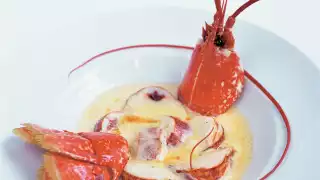Lobster and roquefort gratin