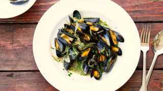 Margot Henderson's steamed mussels with celery and white wine
