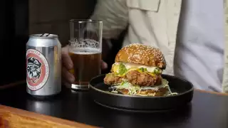 A burger from Coqfighter in Soho