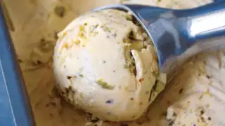 Mango kesar pista kulfi ice cream; photography by Hetal Vasavada