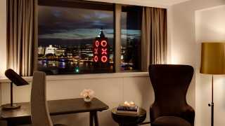 Sea Containers London superior bedroom at night