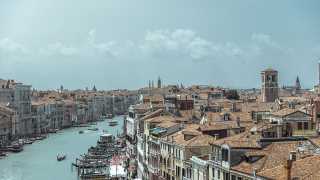 Venice's famous fish market: A view over Venice