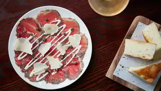 Beef carpaccio at Bar Termini