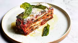 Aubergine parmigiana at Norma